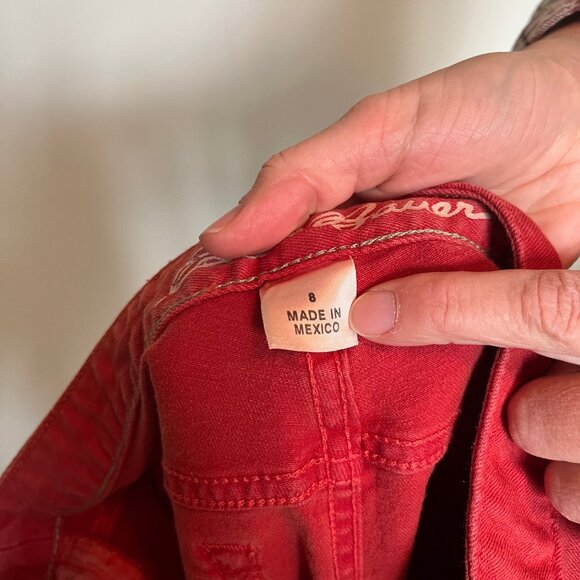 Eddie Bauer Jeans. Pants. Red. Size 8. Womens. - Picture 6 of 7